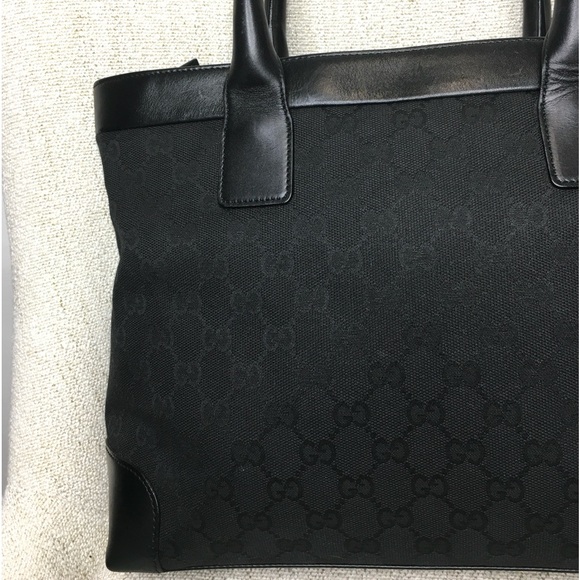 Authentic GUCVI black monogram canvas tote bag - Picture 5 of 16